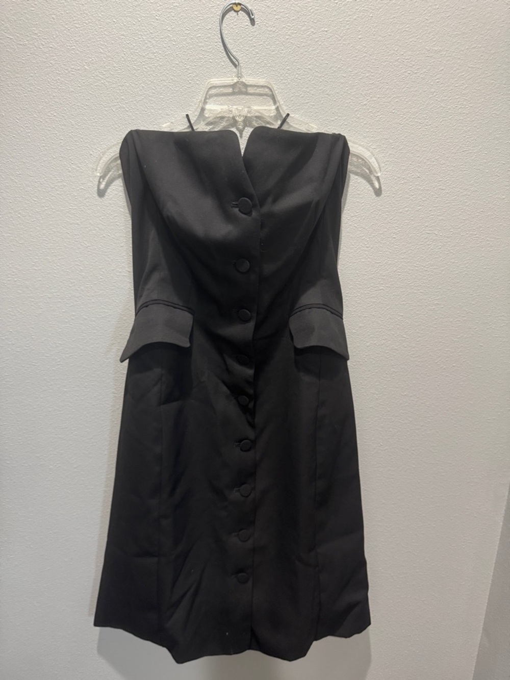 Banana Republic Black Strapless Button-Front Dress
